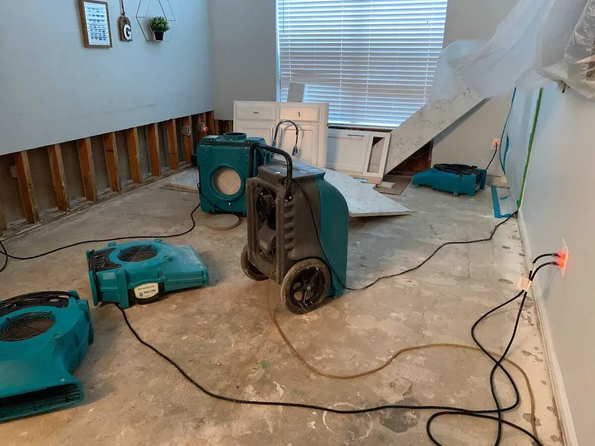 Dehumidifier in flood-cut room for Water Extraction & Removal in Bucksport